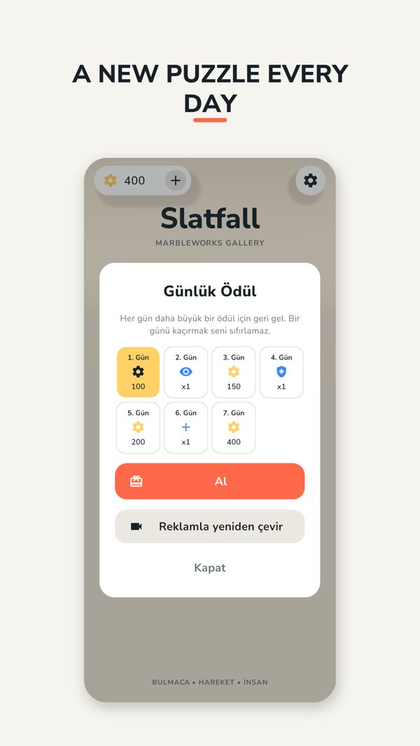 Slatfall daily puzzle